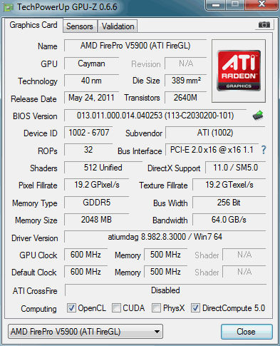 AMD Fire Pro V5900